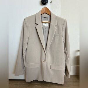 Abercrombie & Fitch Beige Single-Button Blazer